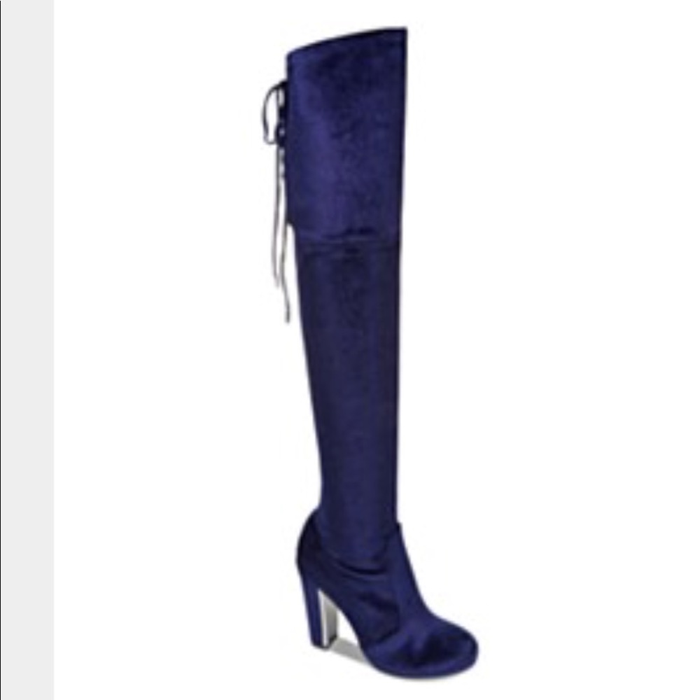 Material Girl:  Size 9M ThighHigh Blue Boots